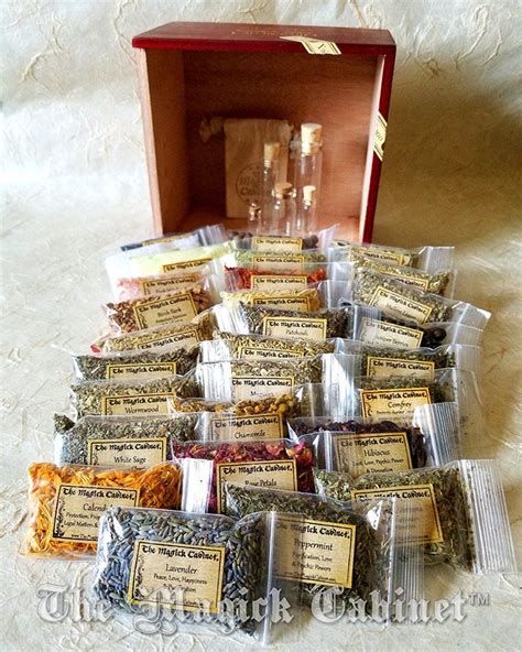 Witchcraft Herb Kit For The Beginning Witch Complete With Bottles And A