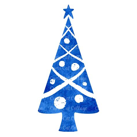 Blue Christmas Tree Clip Art Sublimation Back The Blue 300 DPI PNG With