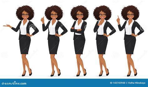 Business Woman Working In Office. Character Vector Illustration ...