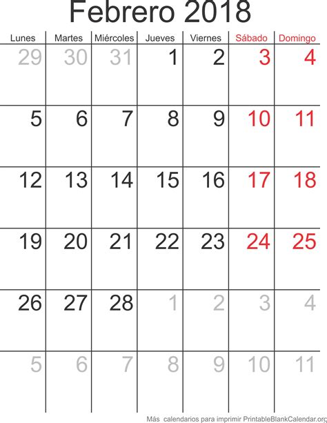 Febrero 2018 Calendario Para Imprimir Calendarios Para Imprimir 27720