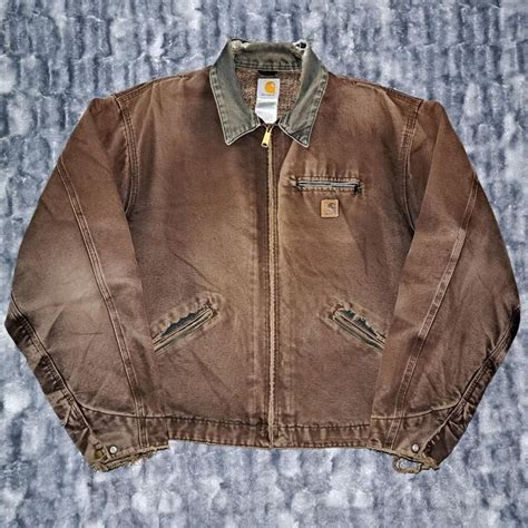 Vintage Brown Carhartt Detroit J Dkb Work Depop En