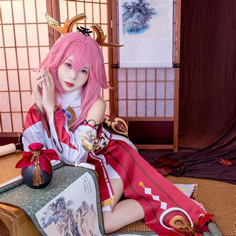 Genshin Impact Guuji Yae Miko Cosplay Disfraces Disfraces Cosplay