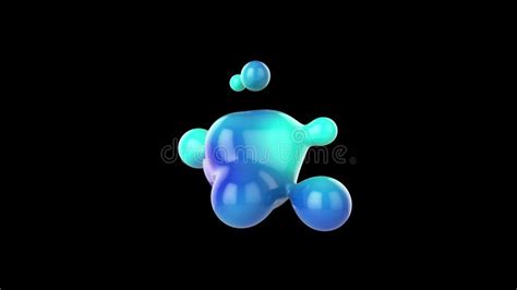Abstract 3d Deformed Figure Blue Metabolite Drop Stock Illustration