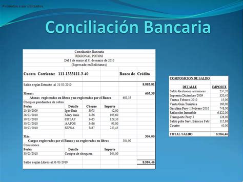 Conciliación Bancaria Conciliación Bancaria