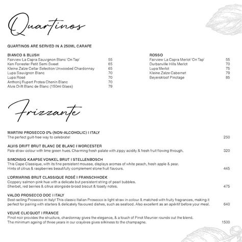 Menu At Lupa Osteria Lynnwood Bridge Restaurant Pretoria