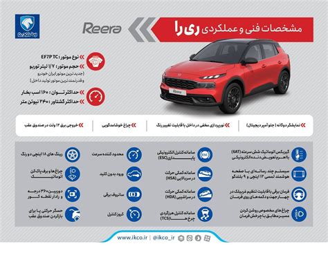 مشخصات فنی و عملکردی خودرو ریرا در قالب اینفوگرافیک Persiankhodro