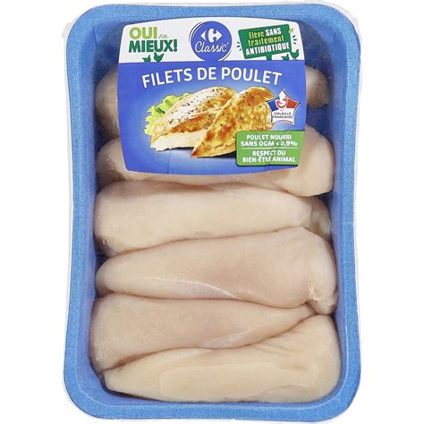 Filets De Poulet Blanc Carrefour Classic La Barquette De G Prix