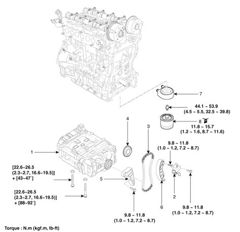 Hyundai Santa Fe DM Balance Shaft Oil Pump Components And