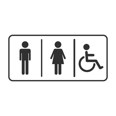 toilet restroom men women disabled handicap wheelchair sign. 18886591 PNG