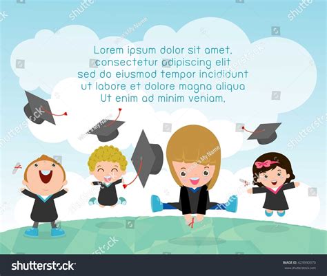 Graduation Kids Happy Child Graduates Happy Stock Vector (Royalty Free ...