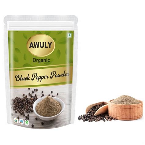 Variety Malabar India Organic Black Pepper Powder Packet Packaging