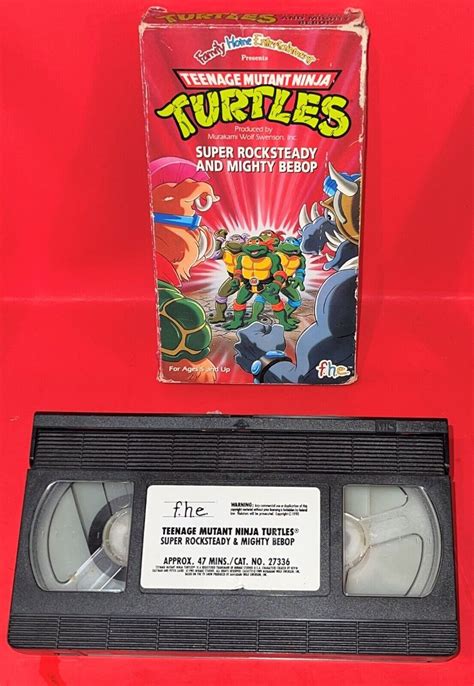 Teenage Mutant Ninja Turtles Vhs 1990 Super Rockstedy And Mighty Bebop