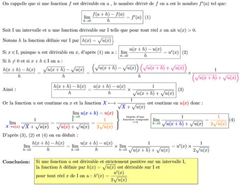 Dérivée d une fonction du type u