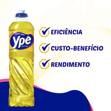 Detergente líquido lava louças Neutro 500ml 03 2004 Ypê PT 1 UN