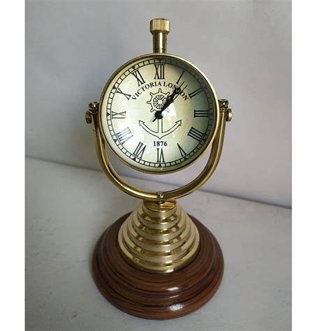 Ting Golden Base 10inch Victoria London Brass Round Table Clock For Home At Rs 980 In Roorkee