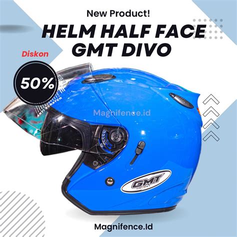 Jual Helm Half Face Gmt Original Double Visor Helem Motor Sni Murah