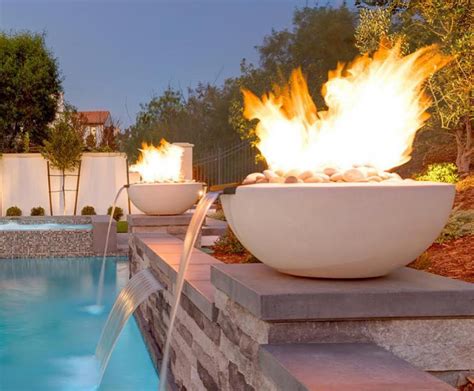 Luxe Pool Fire Bowl Outdoor Fire And Patio Pool Water Features