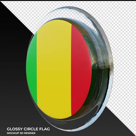 Mali0002 bandeira de círculo brilhante texturizado 3d realista PSD