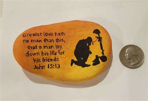 Memorial Day Fallen Soldier Memorial Painted Rock John 1513 Painted