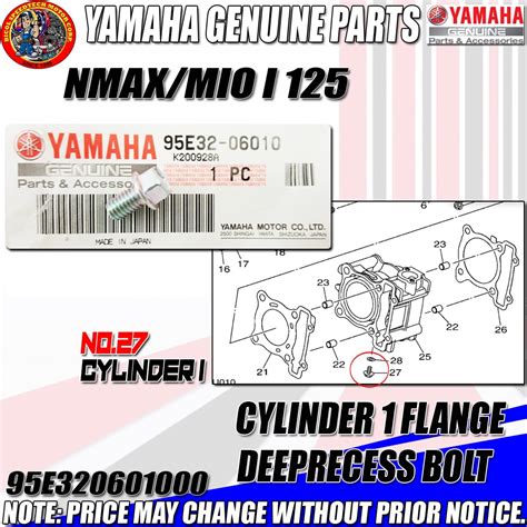 Nmax V Mio I Cylinder Flange Deep Recess Bolt Ygp Genuine