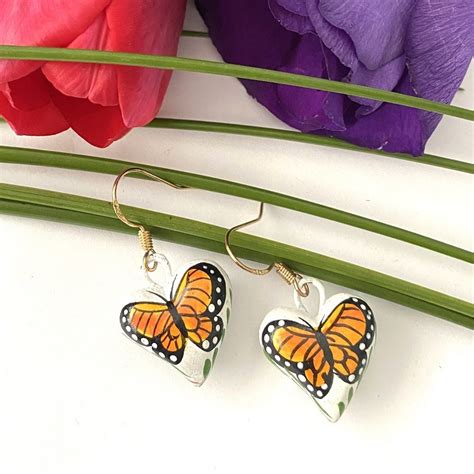 Albor Arte Mx Joyer A Artesanal Aretes De Barro Con Mariposa