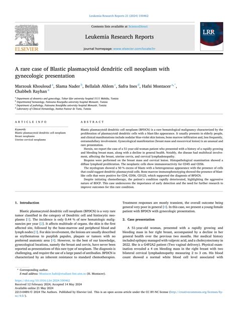 Pdf A Rare Case Of Blastic Plasmacytoid Dendritic Cell Neoplasm With