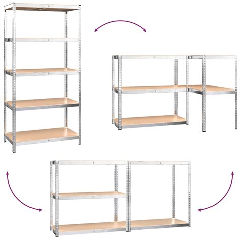 Set Di 4 Mensole Scaffali 5 Ripiani Scaffali Portaoggetti Librerie