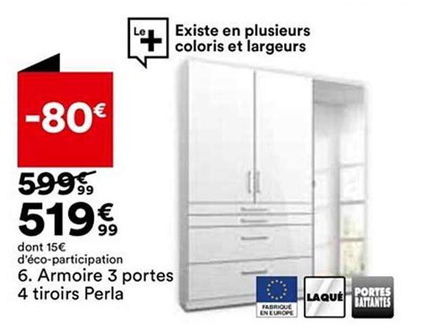 Promo Armoire Portes Tiroirs Perla Chez But Icatalogue Fr