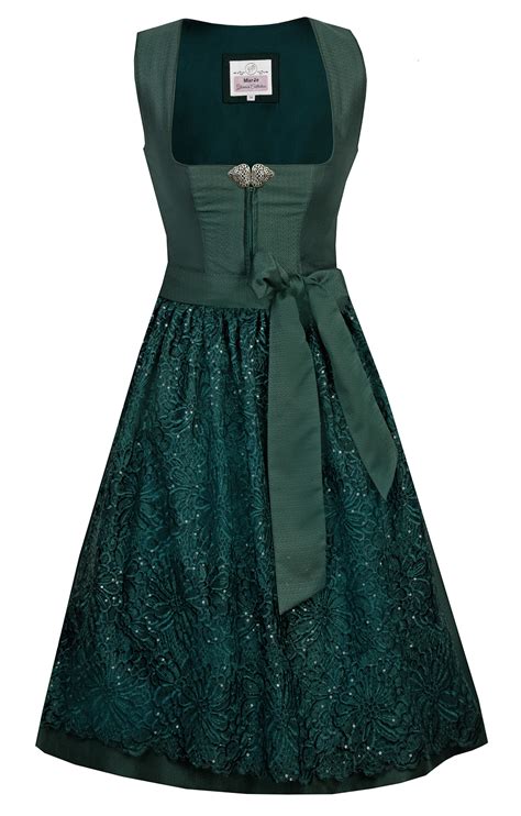 Marjo Midi Dirndl 2tlg 65cm NADESCHA Flaschengruen Alpenclassics De