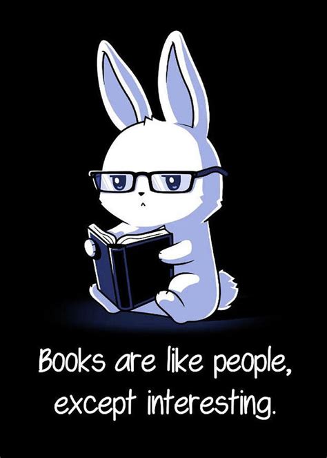 Cute Funny Rabbit Reading Book Lover Quote Digital Art By Ravi Gaitonde