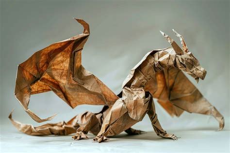 Dragon style crumpled paper origami | Premium Photo - rawpixel