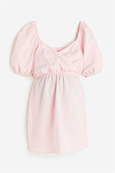 Mama Puff Sleeve Nursing Dress Light Pink Ladies Handm Gb