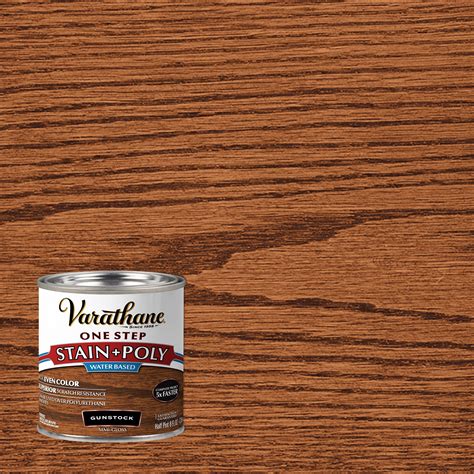 Gunstock Varathane Stain Polyurethane Semi Gloss 384365 Half Pint