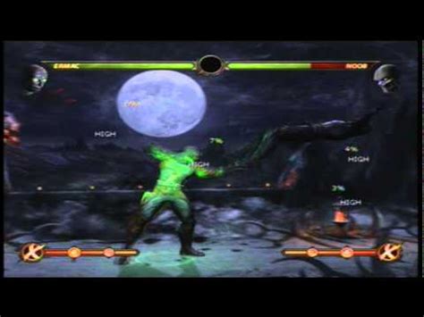 Mortal Kombat 9 Ermac Midscreen Maximum Damage Enhanced Combo No X Rays