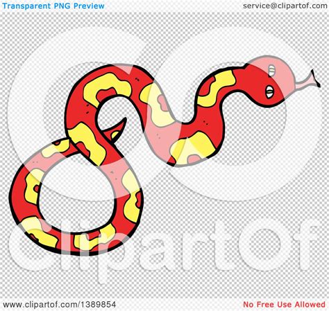 Clipart of a Cartoon Red Snake - Royalty Free Vector Illustration by lineartestpilot #1389854