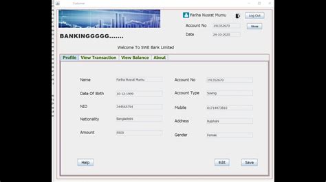 Bank Management System Java Project Using Jframe Youtube
