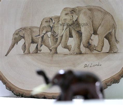 This Is A 100 Hand Made Wood Burn Art Pyrography About Elephants