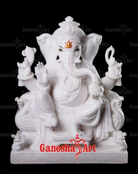 White Marble Ganesha Statue GN 3014 Size 1 Feet To 6 Feet At Rs 27000