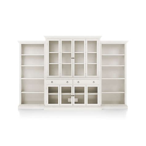 Cameo Dama 4 Piece Glass Door Wall Unit With Open Bookcase Crate And Barrel