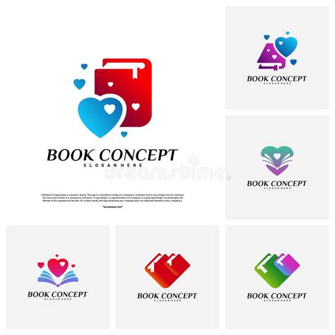 Love Book Logo Concept Heart Learning Education Logo Design Template