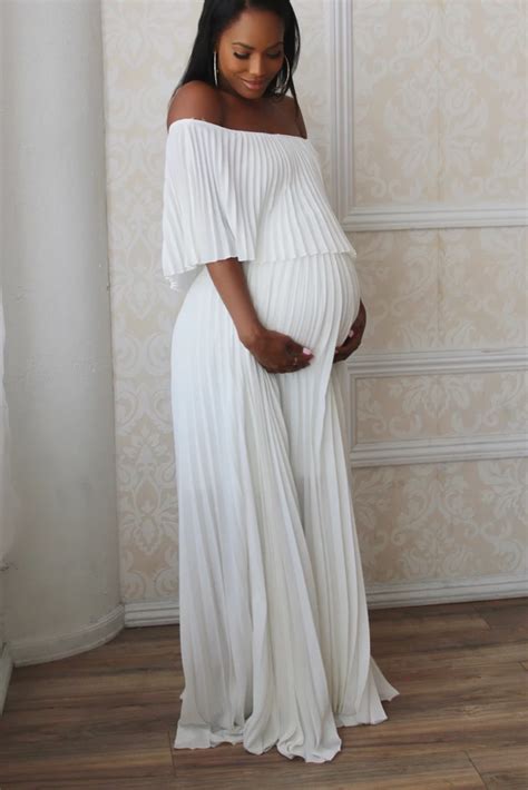 Elegant White Maternity Gown For Bridal Plus Size Maternity Dresses