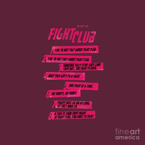 Fight Club Rules Drawing By Carla Lailasari Pixels