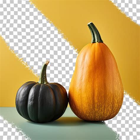 Premium Psd Acorn And Butternut Squash Isolated On A Transparent