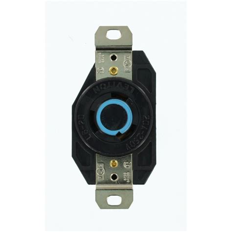 Leviton 20 250 Volt Flush Mounting Grounding Locking Outlet Black