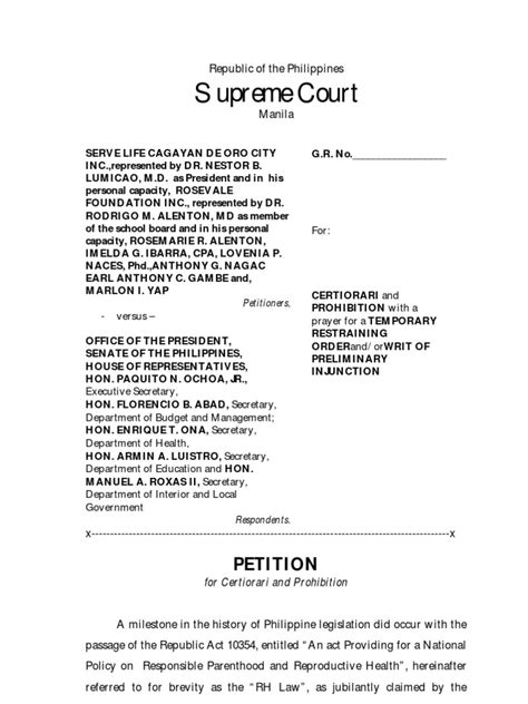 Pdf Revised Petition For Certiorari Vs Rh Final Dokumentips