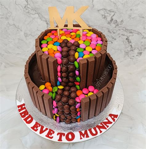 Tempting Chocolate Kitkat Gems Cake Yummy Cake