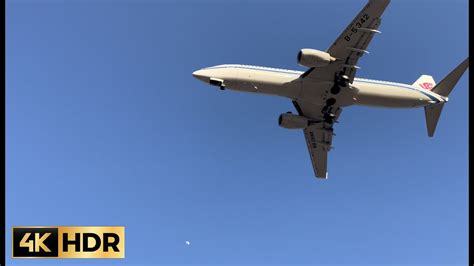 4K HDR Air China B 5342 Boeing 737 89L Passenger Plane Lands At BCIA