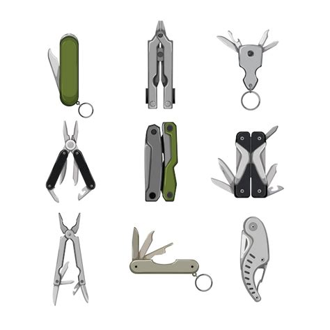 Premium Vector Knife Tool Set Cartoon Vector Illustration