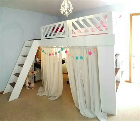 Handmade Loft Bed For One Lucky Little Girl Girls Loft Bed Diy Loft