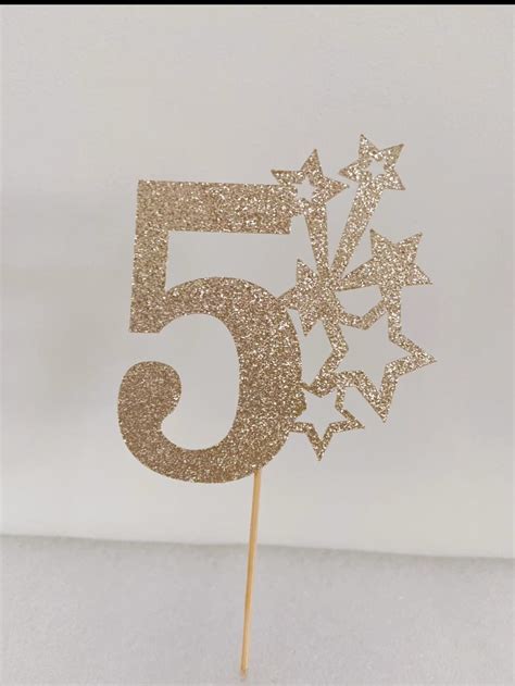 Gold Glitter Number Cake Topper Glitter Stars Number Cake Topper Age